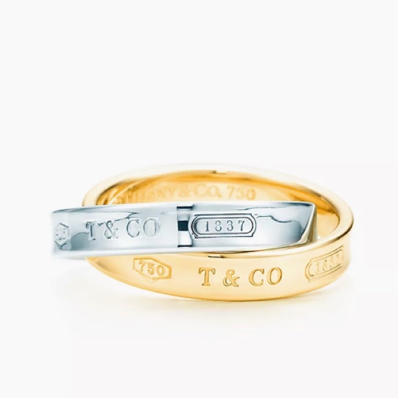 Tiffany 1837 18k yellow gold and sterling silver Interlocking Circles Ring - Picture 1 of 12
